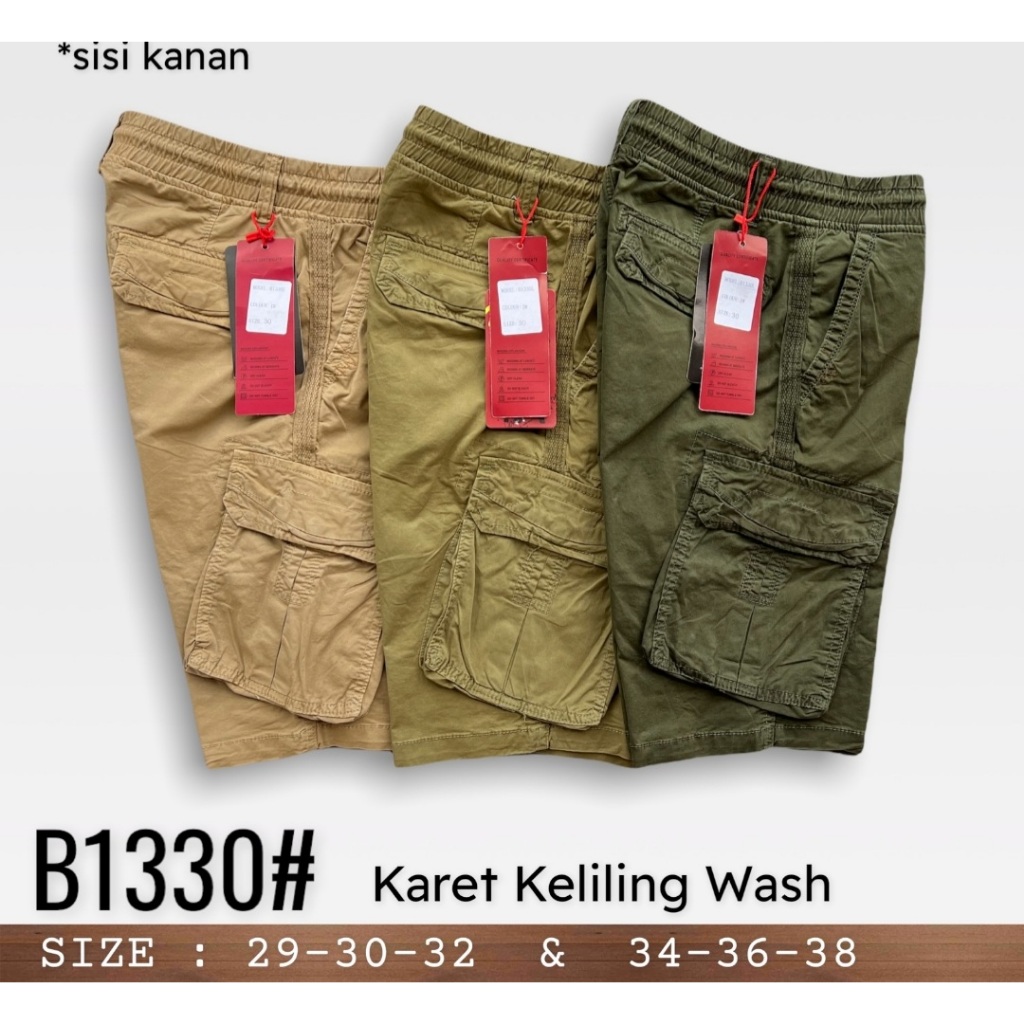 [BIG SIZE] Celana chino pendek pria import  mix pinggang karet rip drill