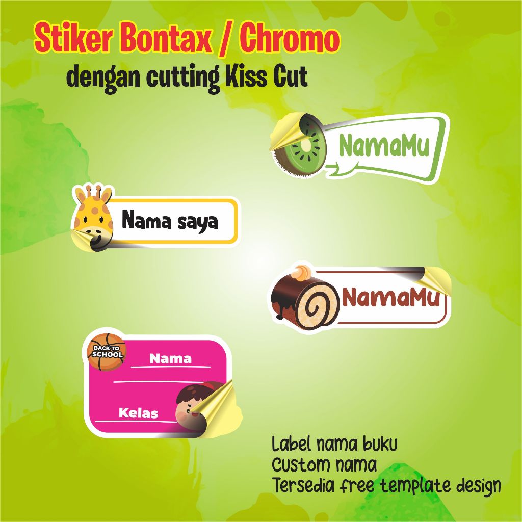 

CETAK - PRINT STIKER CROMO/VINYL CUT STIKER LABEL NAMA BAGIAN 2