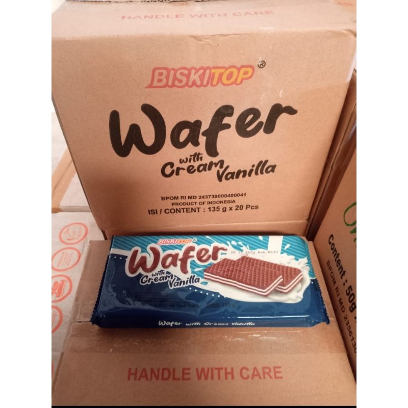 

Biskitop wafer 135gr kartonan isi 20pcs