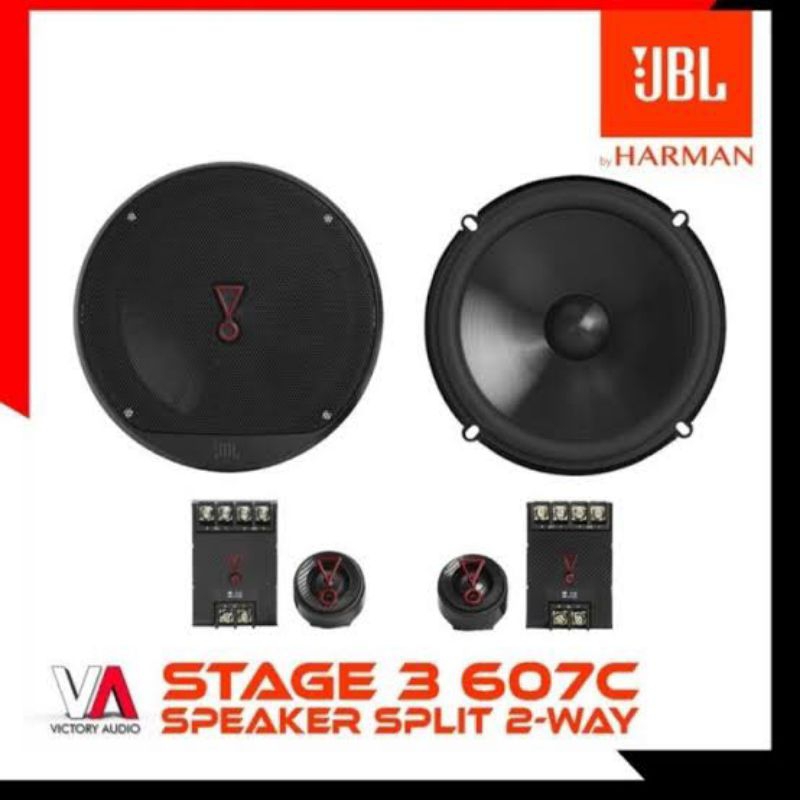 Speaker split JBL 2way 6,5inc speaker pintu berikut crossover dan Tuiter audio mobil