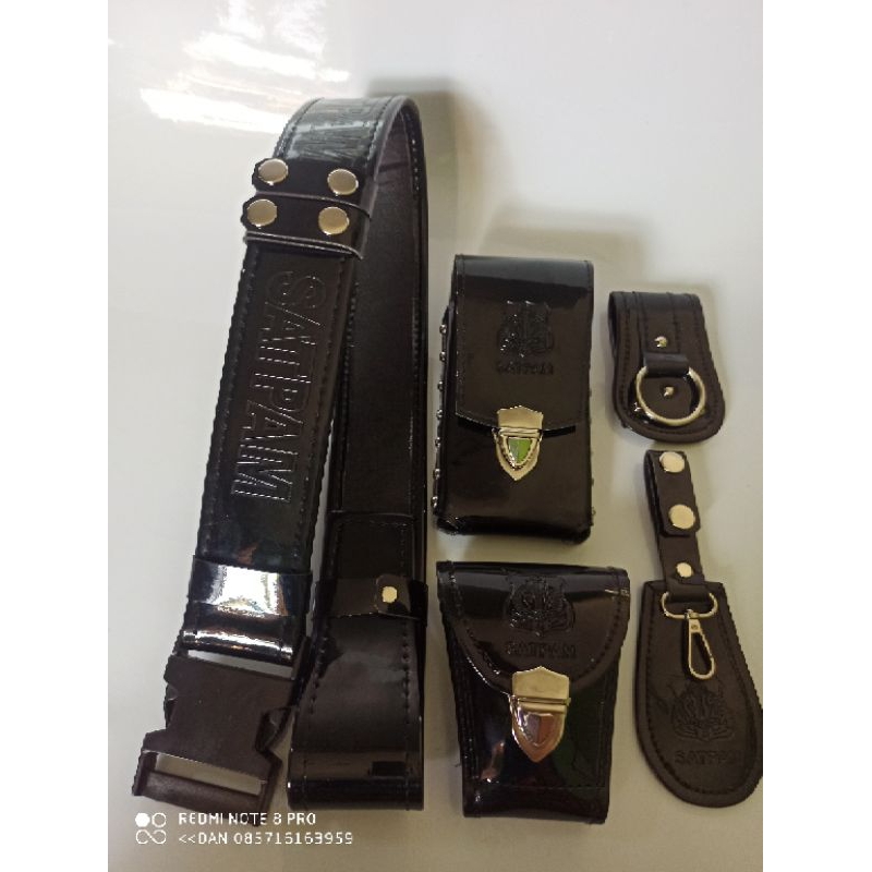 kopel sabuk ikat pinggang setelan pdh pdl pdlsus satkamling satpam hitam lengkap logo full pres timb