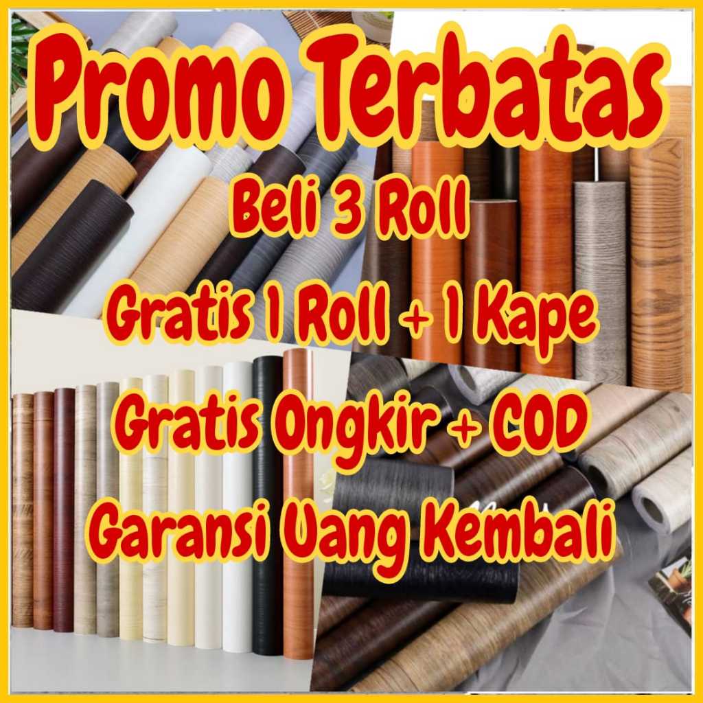 Wallpaper dinding kamar tidur MOTIF BAMBU HIJAU KAYU JATI MUDA TUA HITAM PUTIH BIRU RUSTIC