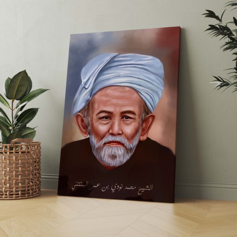 Lukisan Foto Syekh Nawawi Al Bantani uk 30x40 Poster Ulama dan Habaib