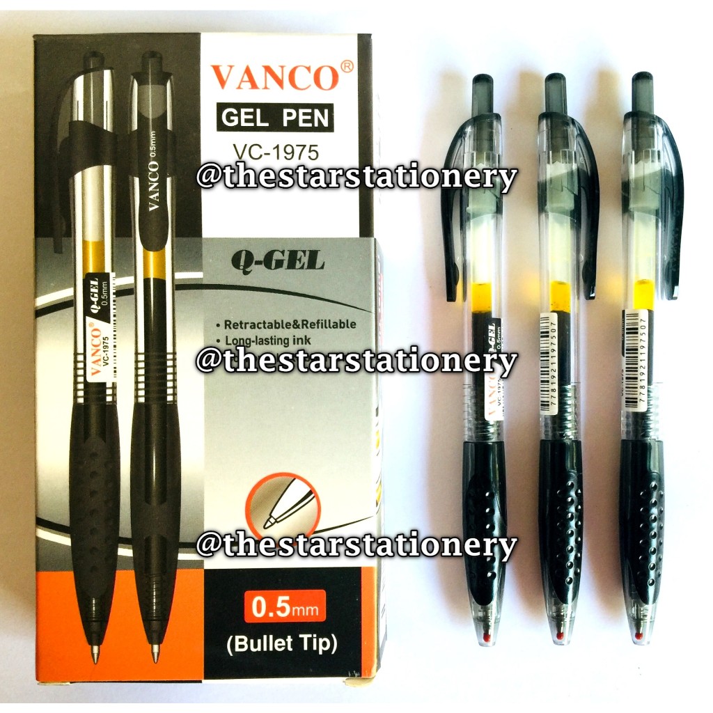 

(1 Biji) GROSIR Bolpen Vanco VC-1975 0.5 mm Q-Gel Pen Click / Gel Pen Vanco VC1975 (1 Biji)