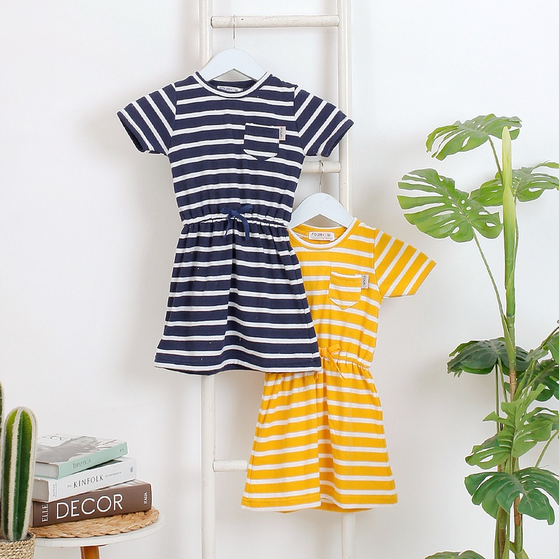 Fourpluskids Dress Anak  Perempuan Salur Handuk