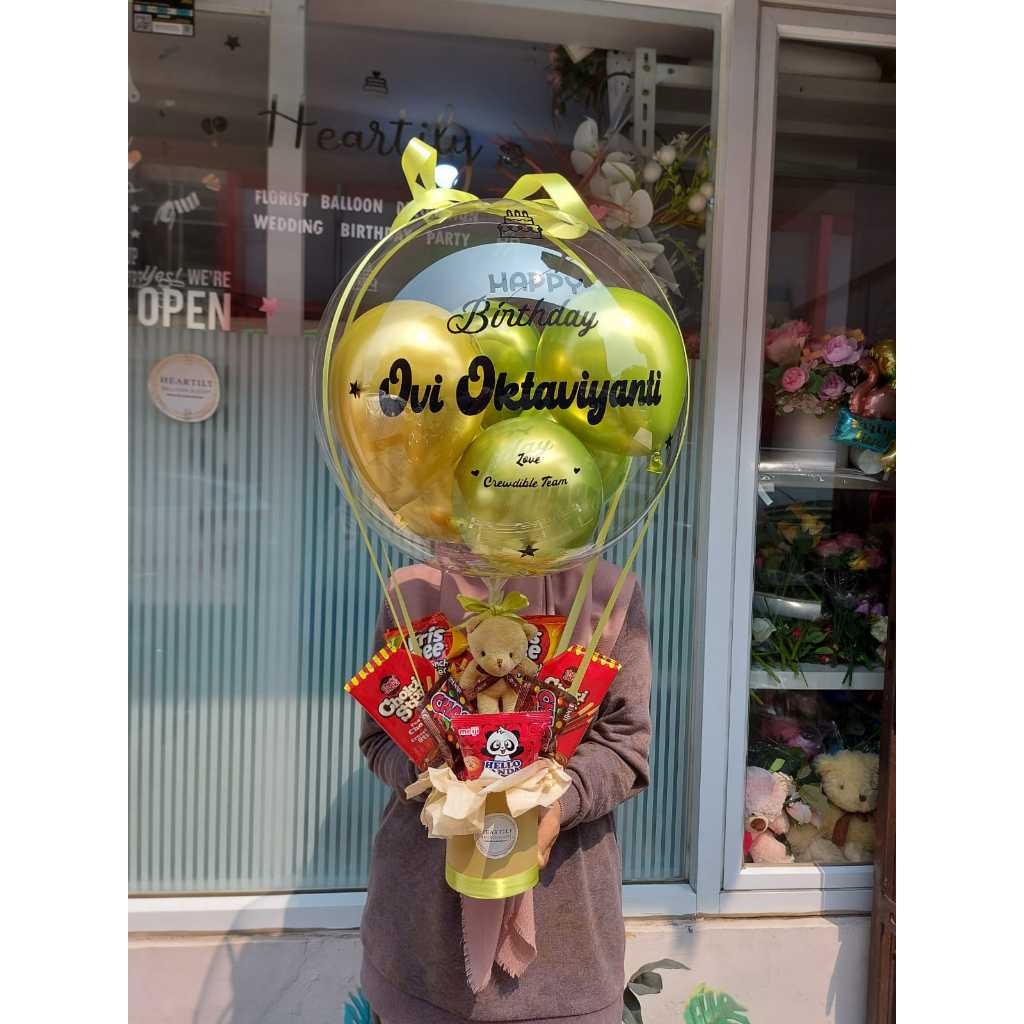 Promo [READY 1HARI JADI] Mix Warna Buket Balon Snack Bucket Balloon Snack Graduation Snack Balloon