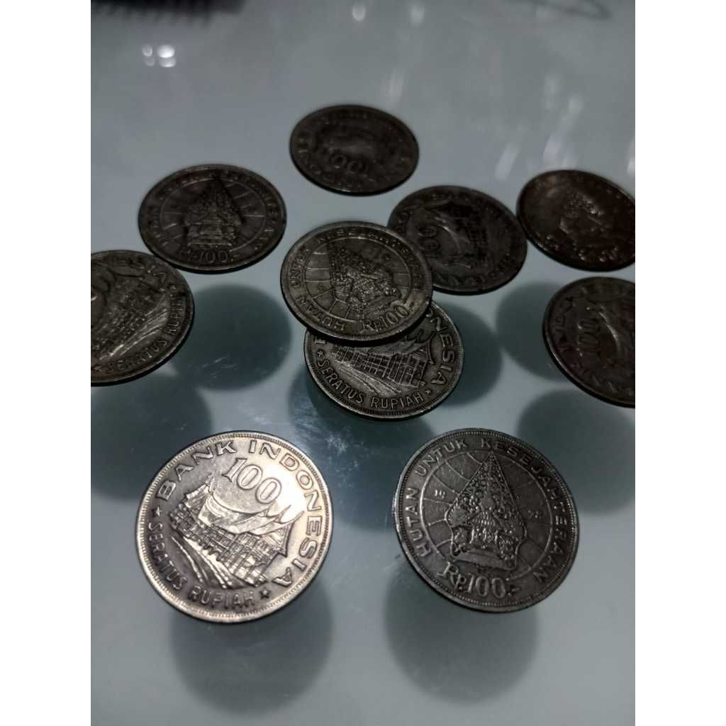 koin kuno 100 rupiah koin 100 tipis koin wayang 1978 - used bagus