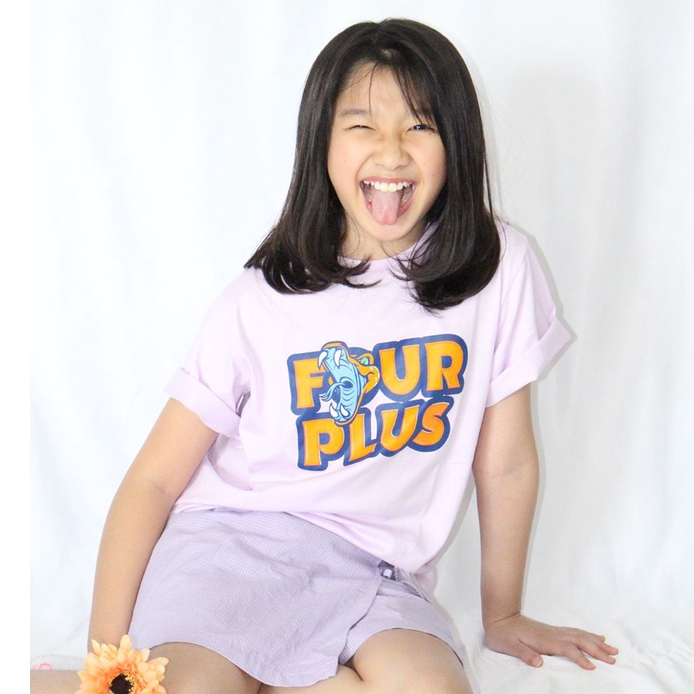Fourpluskids Kaos Anak Laki-laki unisex Born to be Great Ungu Size 4-12 Tahun