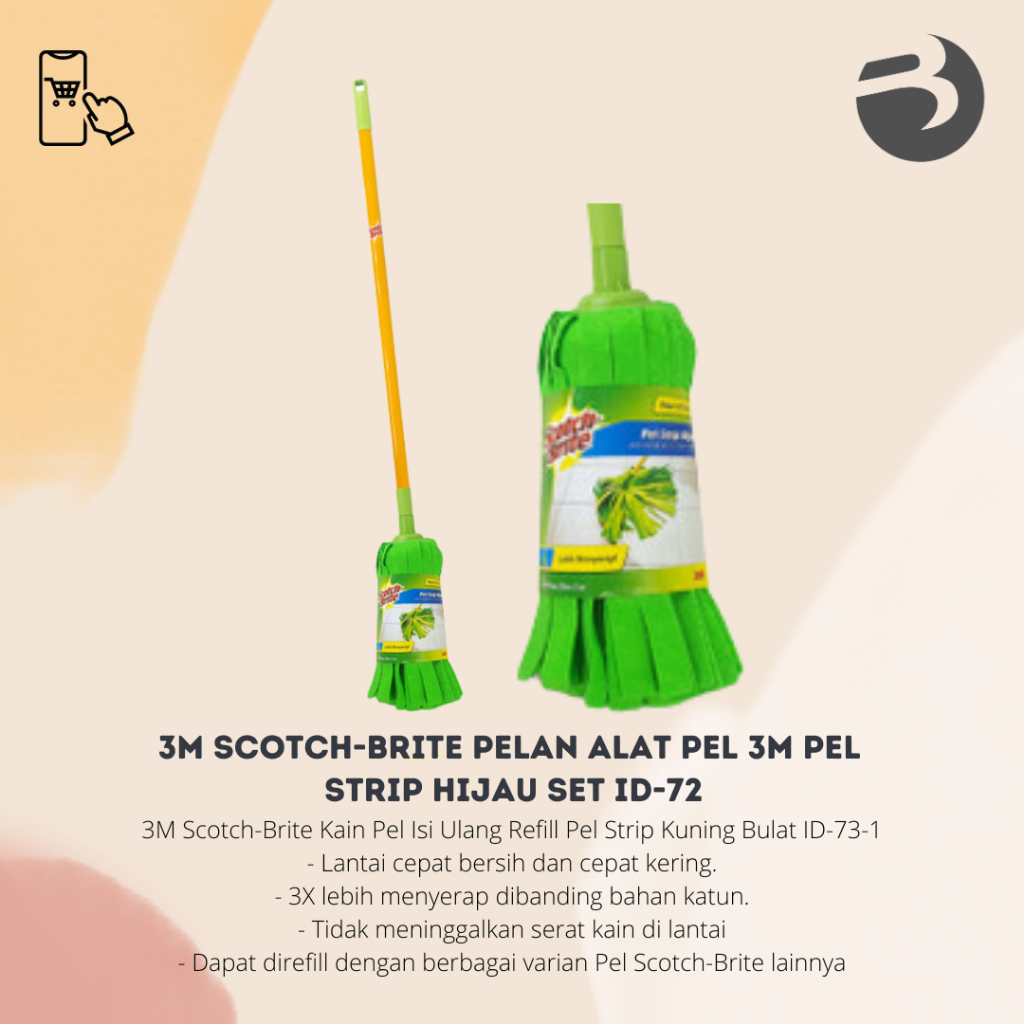 3M Scotch-Brite Pelan Alat pel 3M Pel Strip Hijau Set ID-72