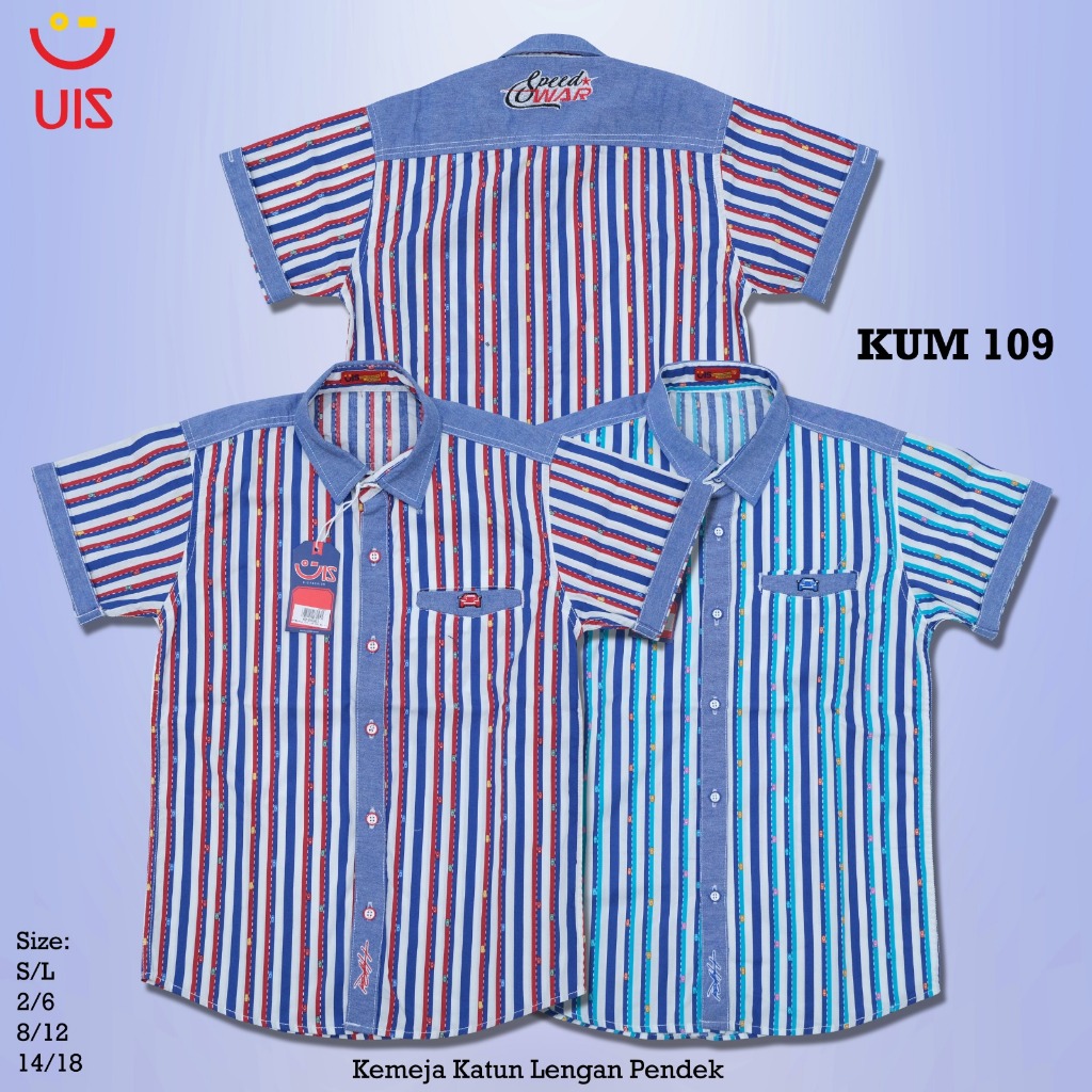 Kemeja anak lengan pendek Katun Premium merk UIS