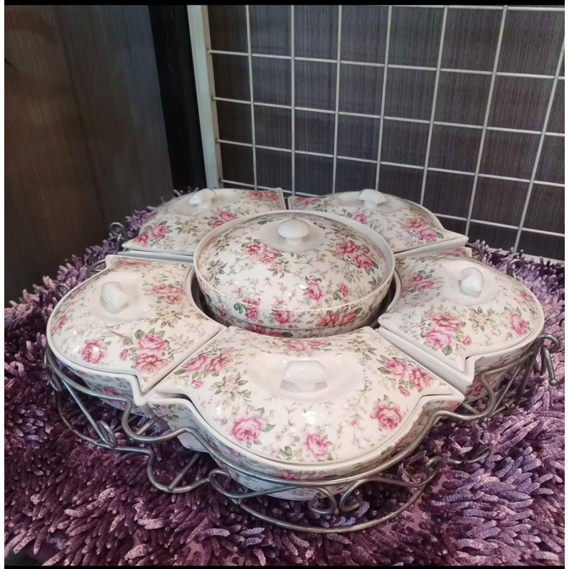 prasmanan set keramik mewah bulat