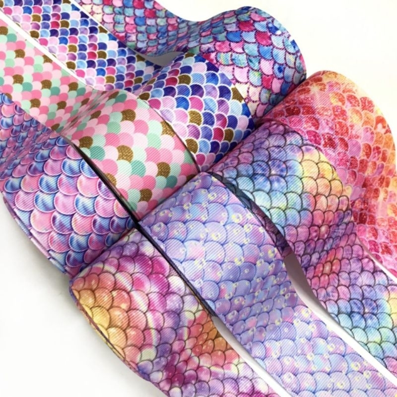 

PER 1 YARD (90 CM) - 3.8 Cm | PITA MOTIF MERMAID / BAHAN PITA / HIASAN PITA / PITA KADO / PITA RAMBUT