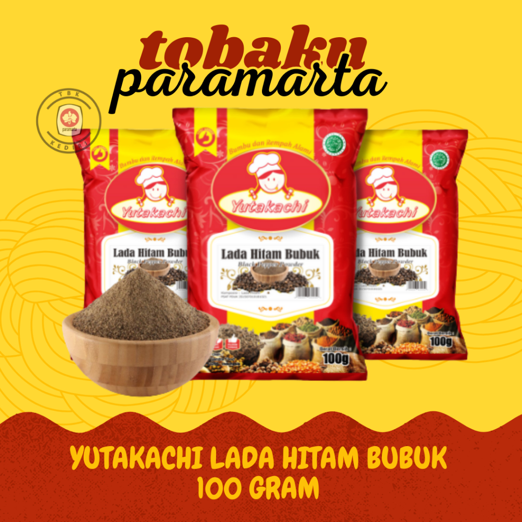 

BUBUK LADA HITAM YUTAKACHI 100 GRAM / BUBUK LADA HITAM