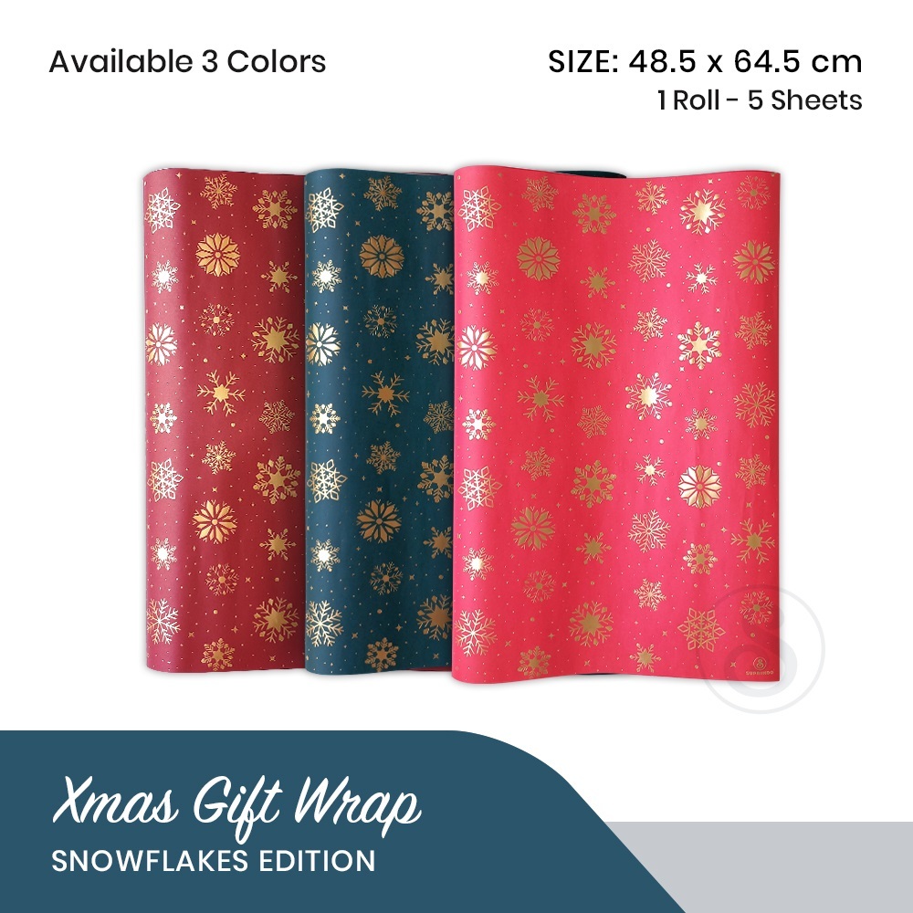 

Premium Kertas Kado Natal Snowflakes