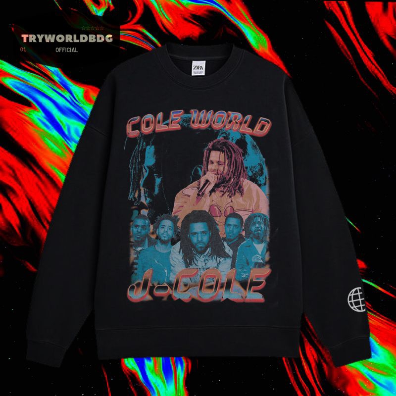 TRYWORLDBDG OFFICIAL "J COLE" CREWNECK | SWEATER | HOODIE | CREWNECK HITAM | CREWNECK J COLE WORLD V