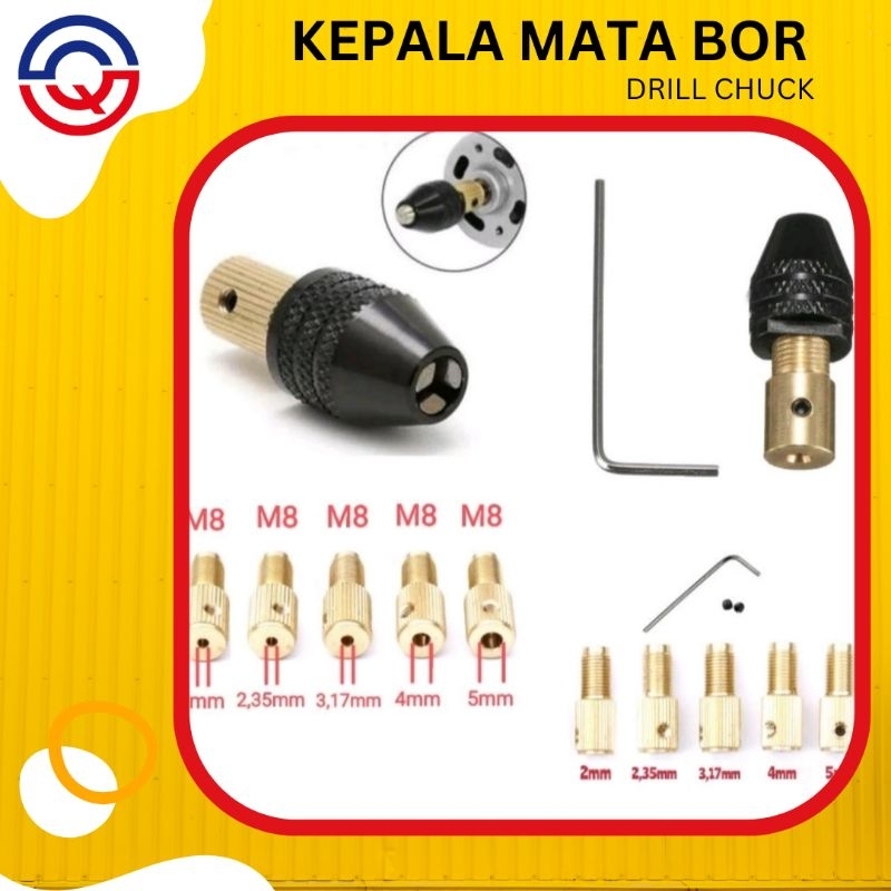 Kepala Mata Bor Drill Chuck Bit Quick Change 0.3-3.5mm / Kepala bor mini 0,3-3,5mm as 2mm 3,17mm 4mm