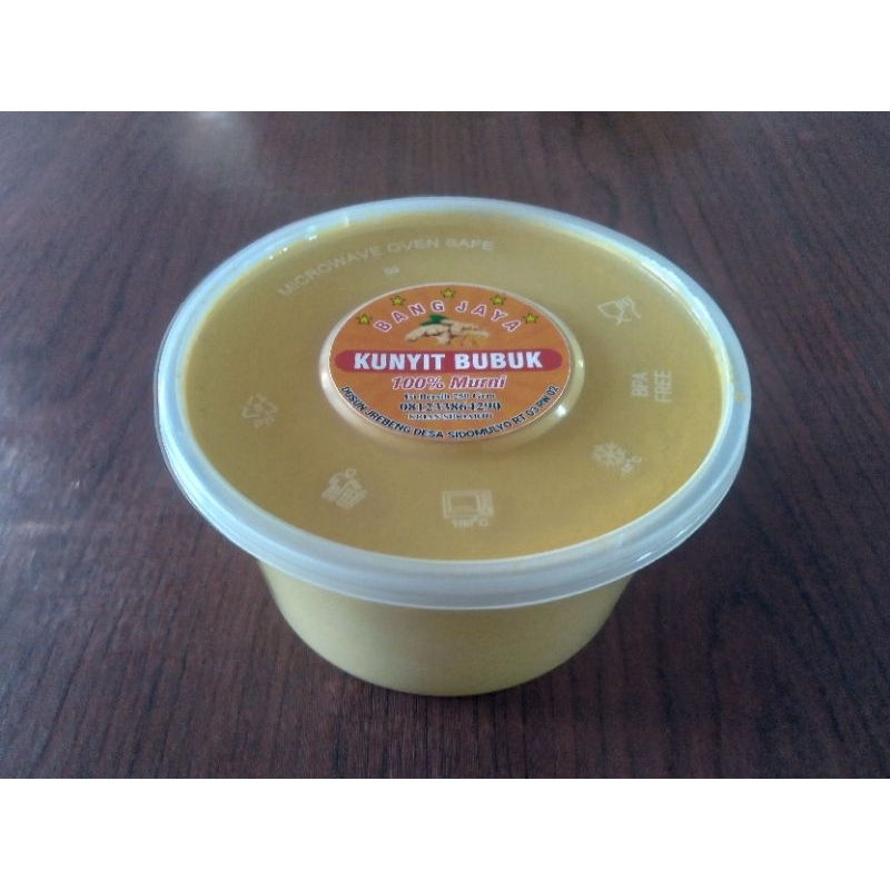 

Kunyit bubuk asli 100% murni. Sangat halus dan bersih...Isi 250 grm