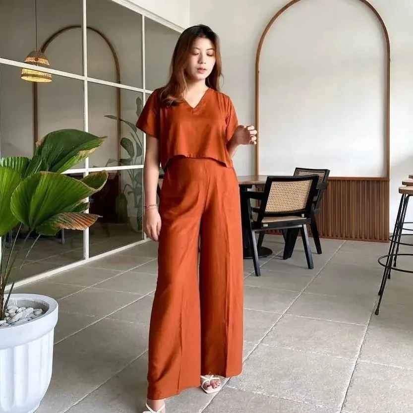 Setelan Layla Crop Top Fit XL || SETELAN CROP TOP + KULOT