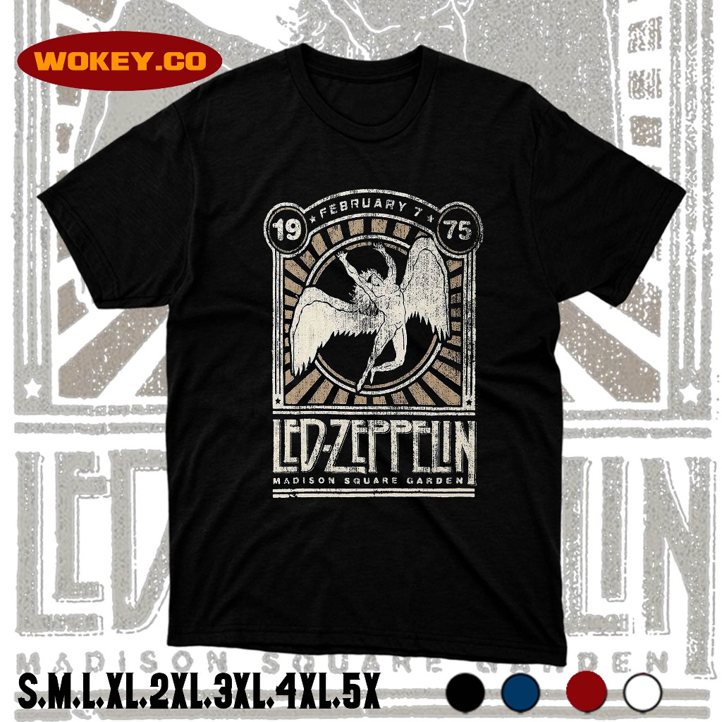 Baju Kaos Kaus Tshirt Ts T-shirt Atasan Band Musik Metal Vintage Rock Luar Rock Led Zeppelin New Yor