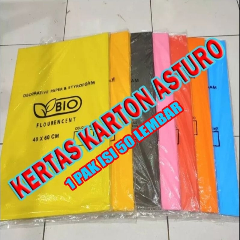 

1 Pak Kertas Karton Asturo Warna Warni Isi 50 Lembar ( Packing Aman )