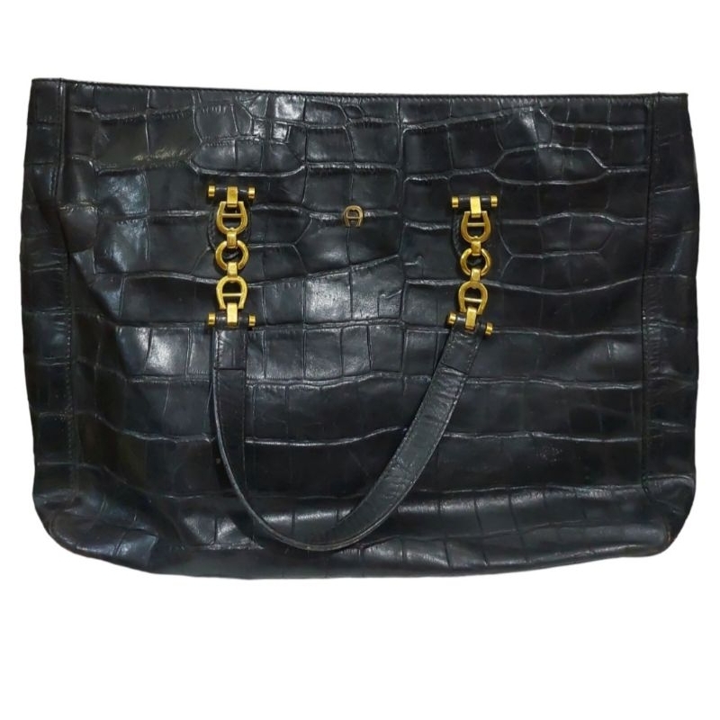 Tas Vintage Aigner Croco Leather