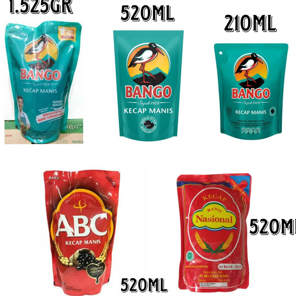 

Promo Kecap Bango / Abc / Nasional 520 ml kecap manis refill Produk Keren