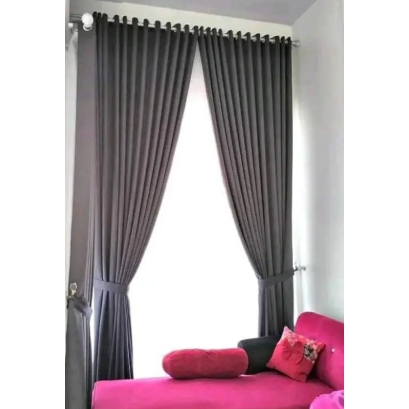 Gorden Blackout 12 Gelombang Panjang 250 Cm Hordeng Jendela Ruang Tamu Tirai Pintu Kamar