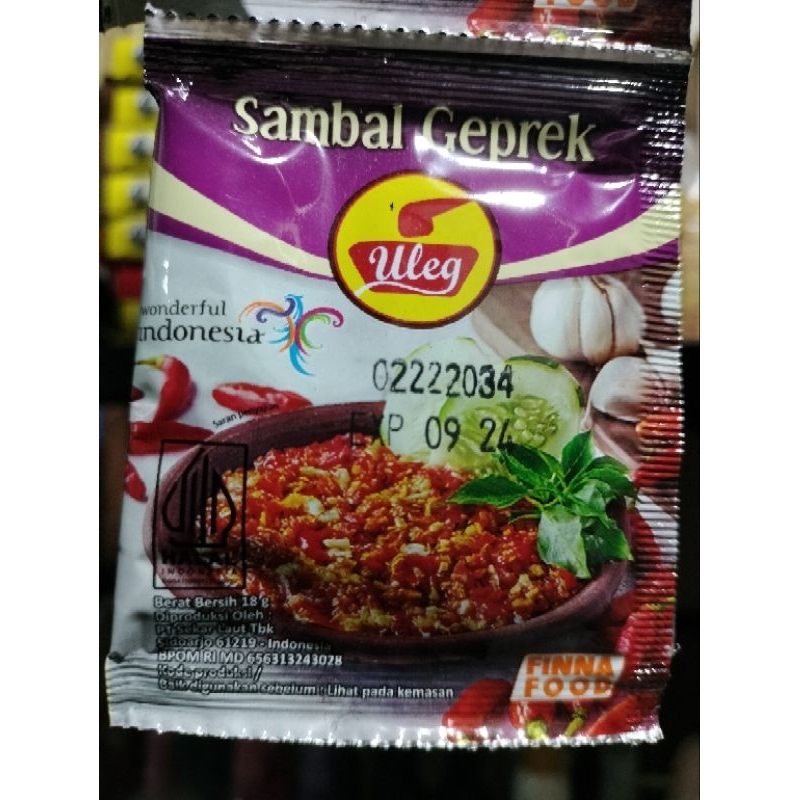 

Uleg Sambal Geprek Finna Food 10's@18 gr