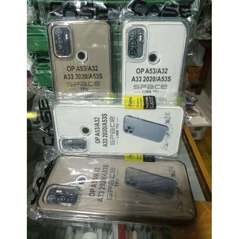 Soft Case Original Space Ttransparan OppoA53/A33 2020 Case TPU bening Ttransparan pro Camera bahan f