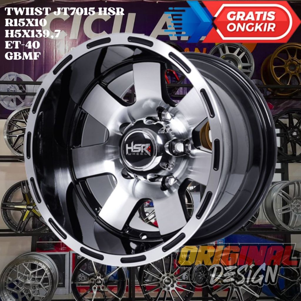 Velg Mobil Ring 15 CELONG HSR TWIIST R15 LEBAR 10 BAUT 5 ET-40 GBMF