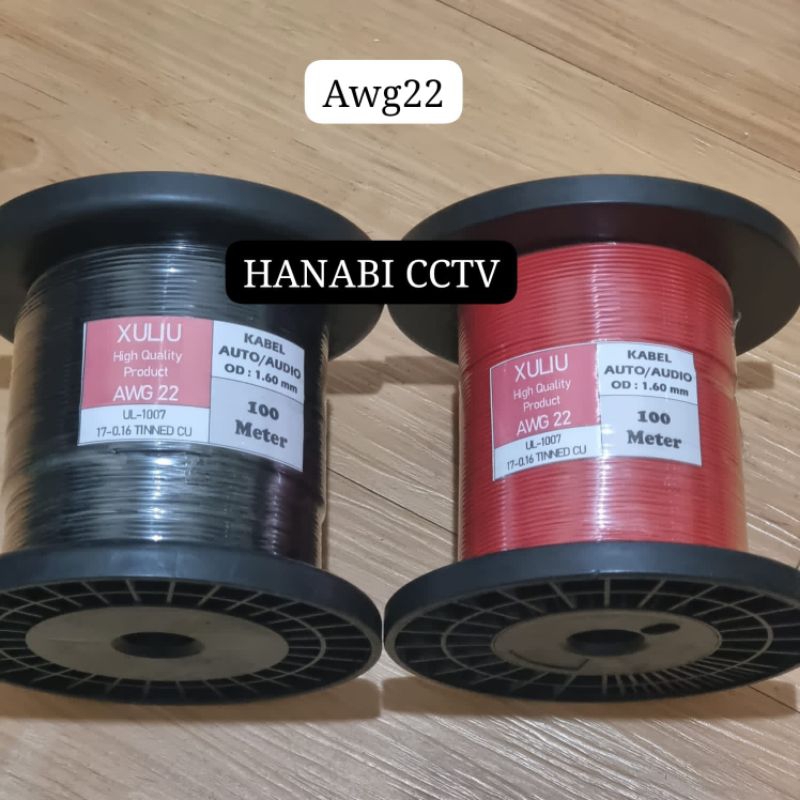 1 Meter Kabel Listrik AWG22 Tembaga Serabut Putih Audio Motor AWG 22
