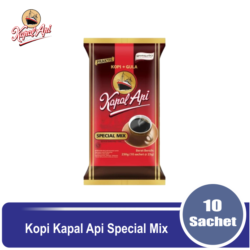 

Kapal Api Special Mix 1 Renceng | Kopi Hitam + Gula (10 Sachet 25gr)