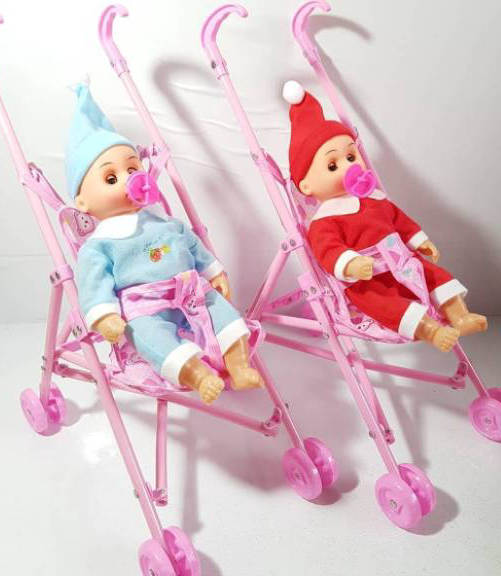 Ready Mainan stroller bayi + mainan Boneka bayi botak kecil STROLLER BAYI KERETA BAYI