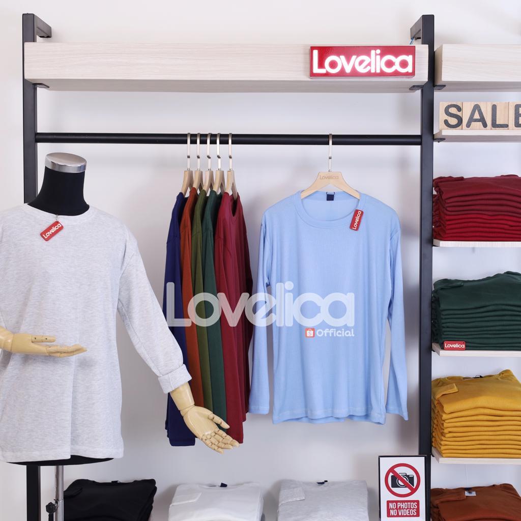 Lovelica - Kaos rib lengan panjang wanita / Atasan wanita lengan panjang / Kaos rib premium