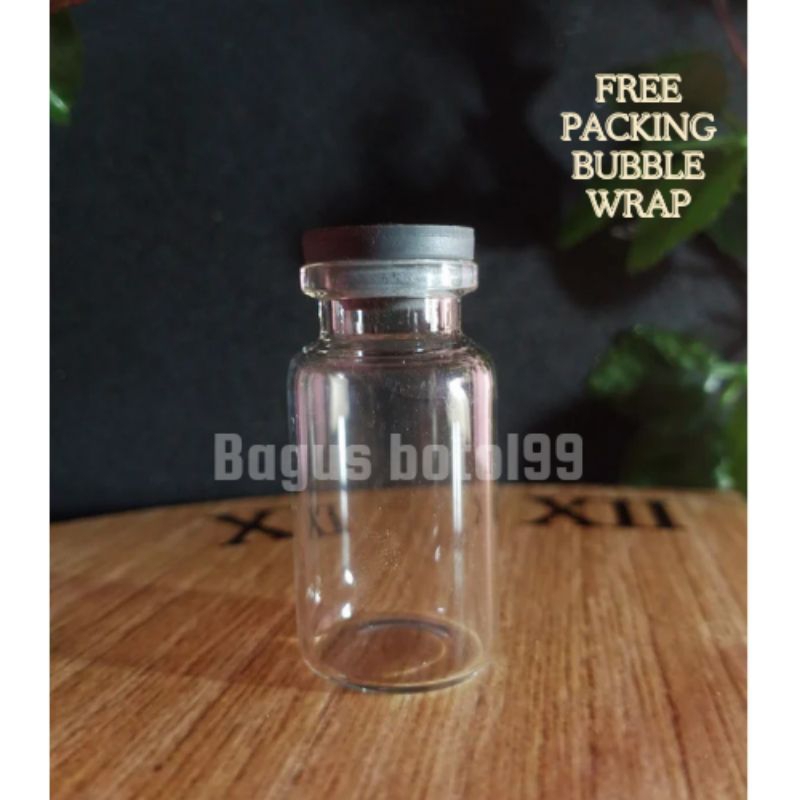 botol vial kaca 10ml tutup karet