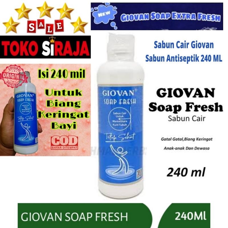 GIOVAN SOAP FRESH 240 ML / SABUN CAIR GIOVAN FRESH 240ML DEWASA DAN BAYI