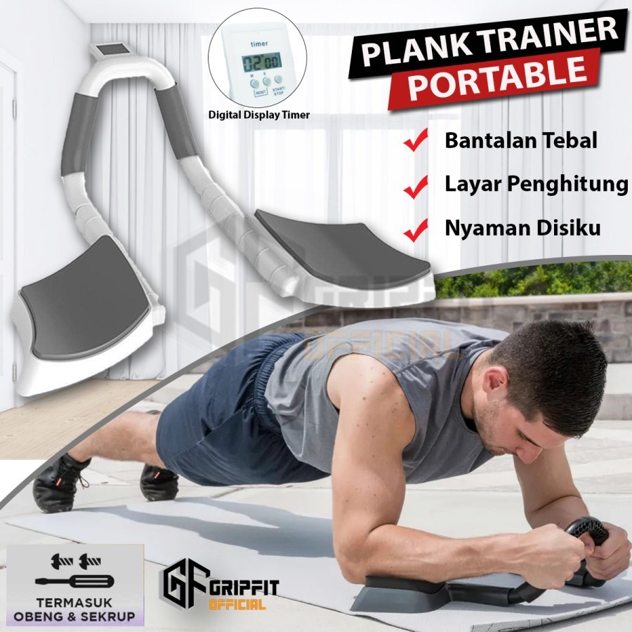 Alat Bantu Push Up Penahan Siku Push Up + LCD Timer Plank Trainer