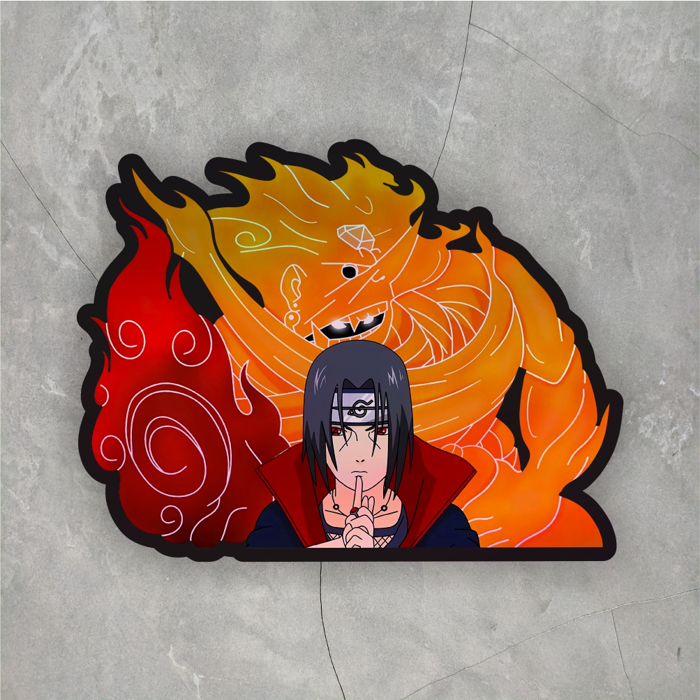 Sticker Anime Hologram Uciha Itachi X Susano ukuran +-7 cm sticker case hp dll