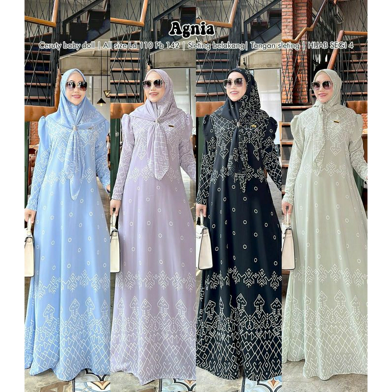 Agnia Hijab Segi 4 Motif