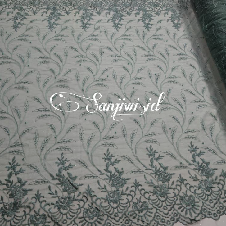 Grosir Tille Akar Mutiara/Brokat mutiara gliter/Kain brokat kebaya terbaru