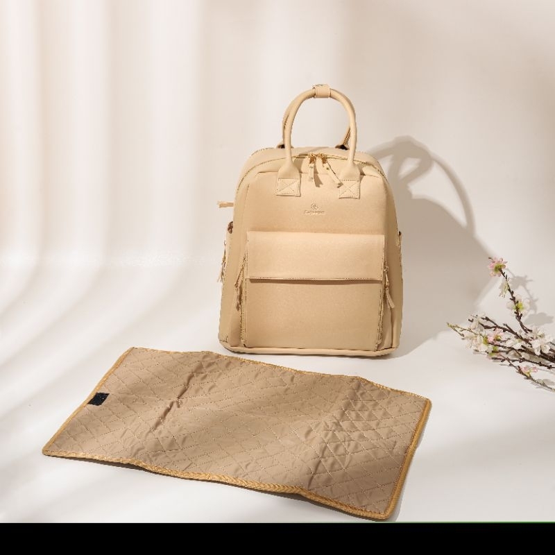 BEIGE BUDDY BAG - DIAPER BAG- BACKPACK