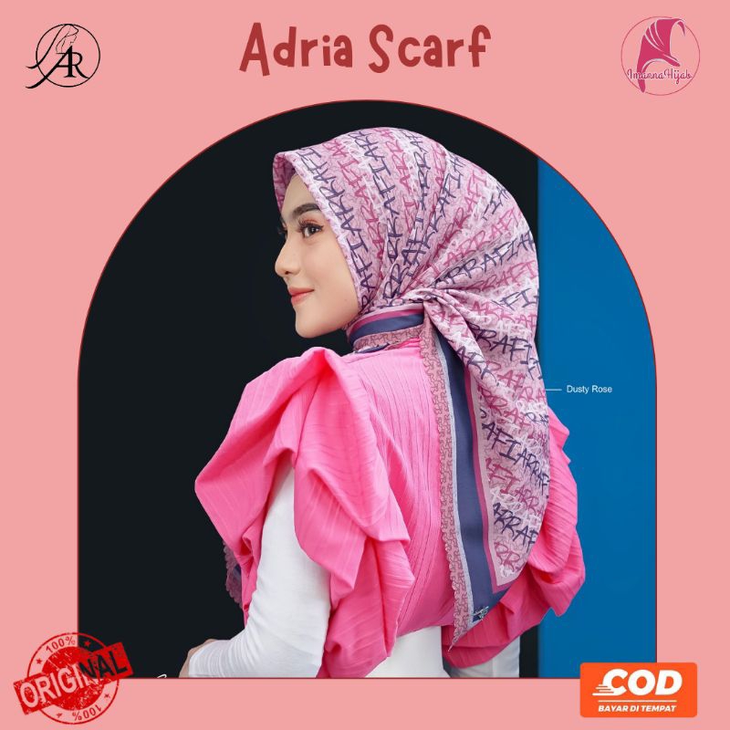 TERBARU HIJAB ARAFI ✓ ADRIA SCARF Jilbab Segiempat Voal Motif Terbaru elegant Look ORI by AR RAFI