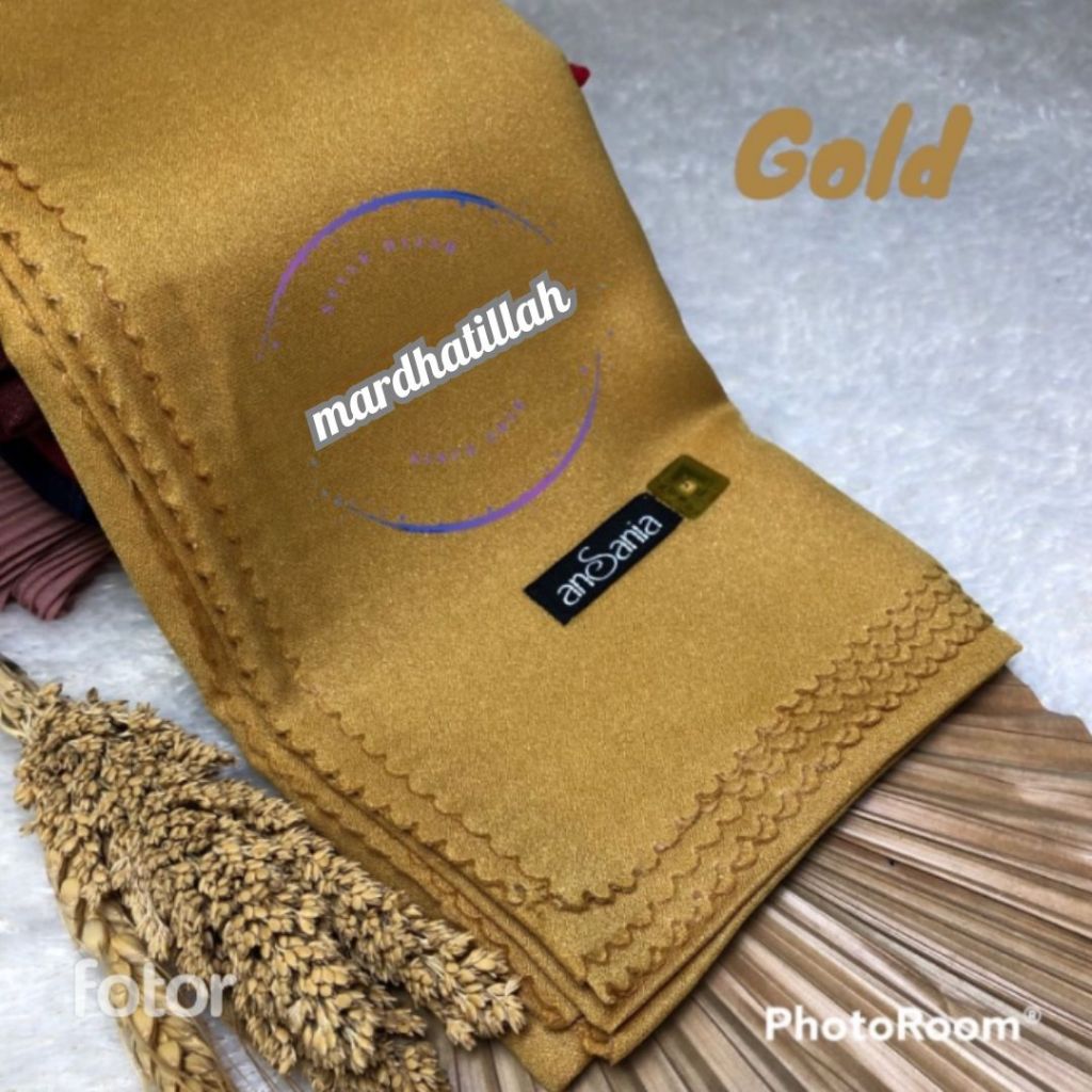 [COD] Kerudung Shinar Glamour Ansania Premium Original 110x110 cm warna kuning gold