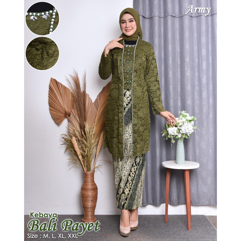 Permata Olshop / Setelan Kebaya Bali Payet / Kebaya Modern / Kebaya Kutu Baru / Kebaya Wisuda / Keba