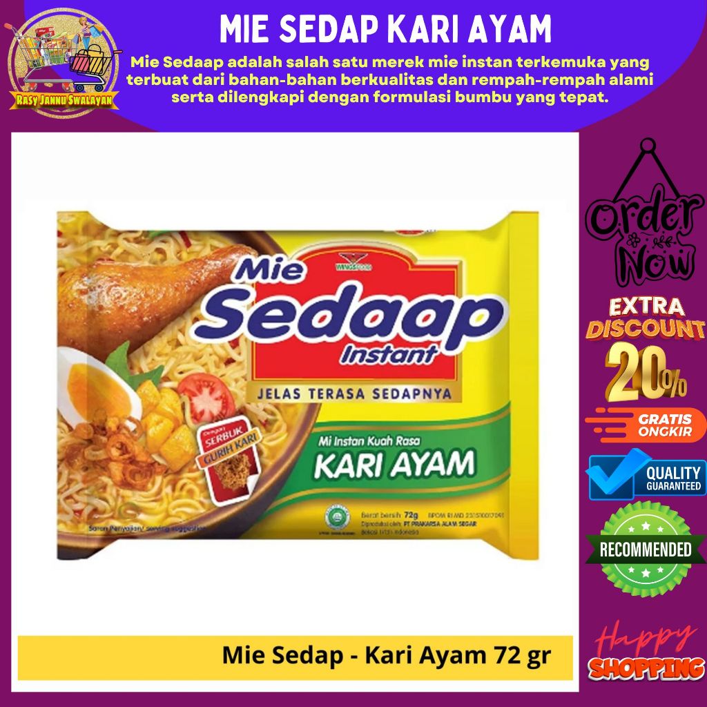

Sedaap Mi Instan Bag Kari Ayam 72g