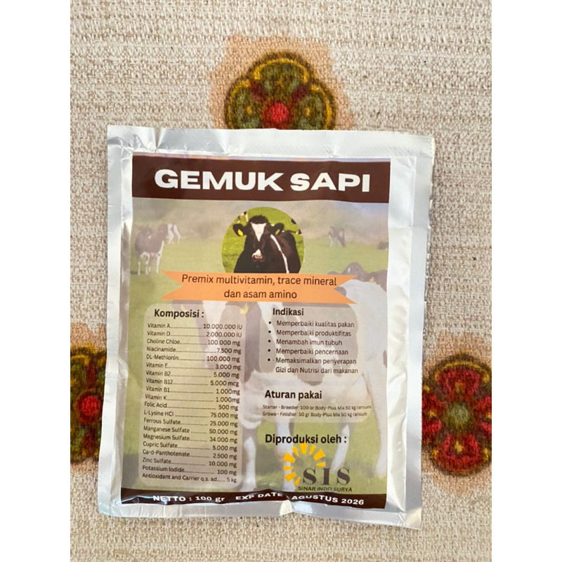 GEMUK SAPI suplemen dan multivitamin penggemuk sapi