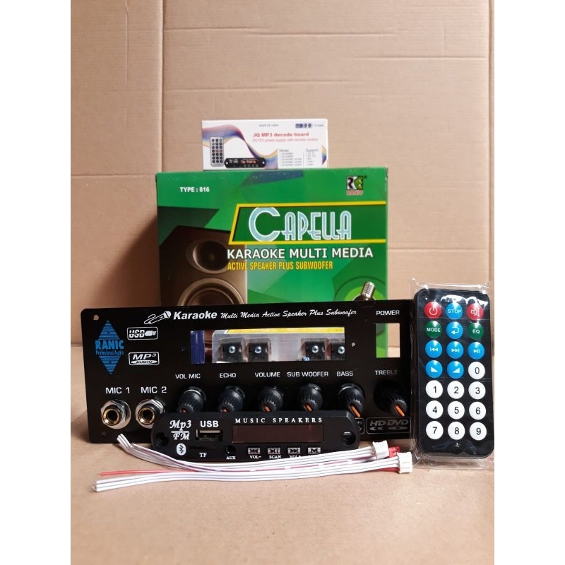 Kit Aktif Speaker Stereo Karaoke Mic Echo Subwoofer MP3 Bluetooth