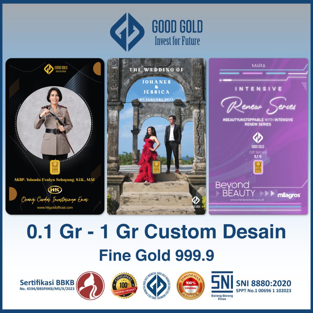 Logam Mulia Good Gold/ Emas Batangan Good Gold Custom Design/ Personal Gift