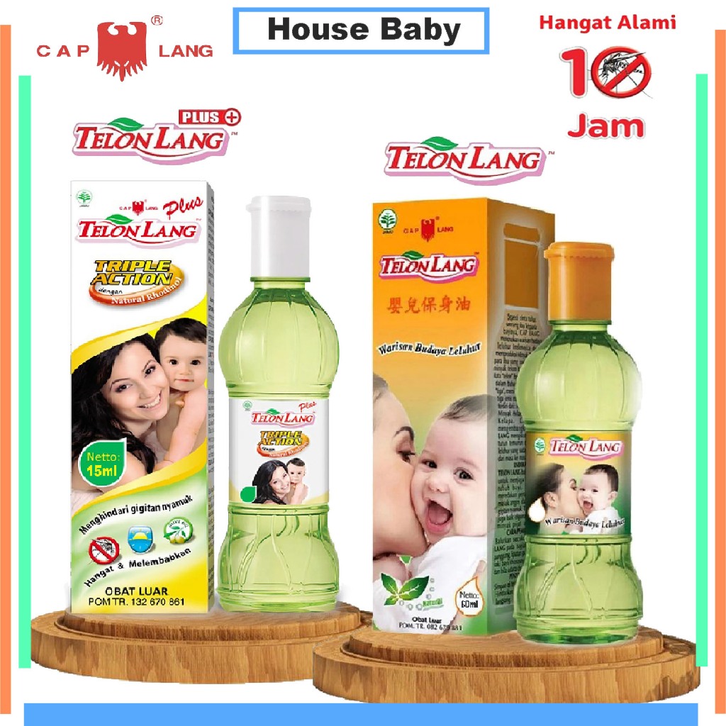 Cap Lang Minyak Telon Lang Natural Telon Lang Plus Minyak Bayi Anti Nyamuk 10 Jam - House Baby