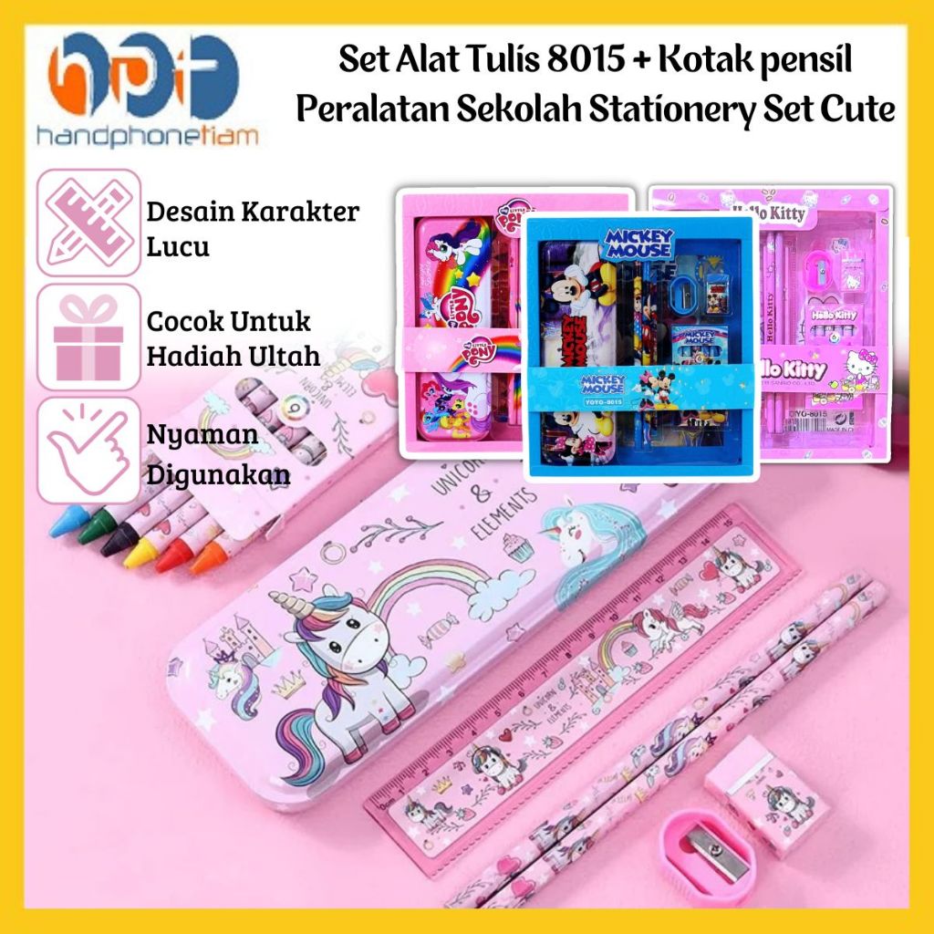 

Set Alat Tulis 8015 + Kotak pensil Peralatan Sekolah/Perlengkapan Mewarnai Menulis Anak Bentuk Lucu/Stationery Set Cocok Untuk Hadiah Souvenir Ulang Tahun